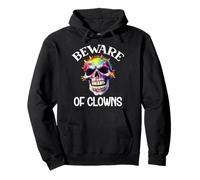 Beware of Clowns Scary Clown Skull Rainbow Clown Skeleton Sweat à Capuche