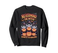 Beware of Maine Coon Costume d'halloween Citrouille sorcière Sweatshirt