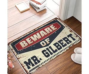 Beware Of Mr. Gilbert Tapis de bain antidérapant et lavable 65 x 90 cm