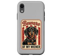 Beware of My Weiner Funny Teckel Wiener Dog Coque pour iPhone XR