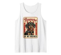 Beware of My Weiner Funny Teckel Wiener Dog Débardeur