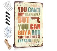 Beware of Signs for Fence You Can't Buy Happiness But You Can Buy A Gun Metal Sign Beer Posters for Man Cave (Taille : 20 x 30 cm)