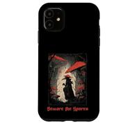 Beware The Spores Dark Gothic Plague Doctor Champignon Champignon Coque pour iPhone 11