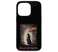 Beware The Spores Dark Gothic Plague Doctor Champignon Champignon Coque pour iPhone 13 Pro