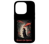 Beware The Spores Dark Gothic Plague Doctor Champignon Champignon Coque pour iPhone 14 Pro