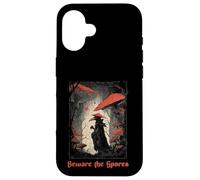 Beware The Spores Dark Gothic Plague Doctor Champignon Champignon Coque pour iPhone 16