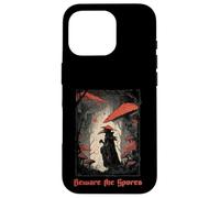 Beware The Spores Dark Gothic Plague Doctor Champignon Champignon Coque pour iPhone 16 Pro