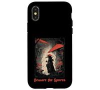 Beware The Spores Dark Gothic Plague Doctor Champignon Champignon Coque pour iPhone X/XS