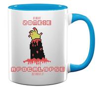 Beware Zombie Apocalypse October 31 Bloody Undead Hand Art Tasse à thé café en céramique Bleu clair