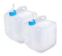 BEWBBAT Lot de 2 conteneurs d'eau pliables de 15 litres avec robinet, récipient d'eau portable et pliable, réservoir de stockage d'eau pour sports de plein air, camping, randonnée, urgence