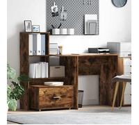 BEWI®Bureau secrétaire,Table d'écriture - Bureau informatique Chêne fumé 131,5x50x106,5 cm - Bois d'ingénierie FR279427