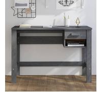 BEWI®Bureau secrétaire,Table d'écriture - Bureau informatique HAMAR Gris foncé 110x40x75 cm - Bois massif de pin FR318170