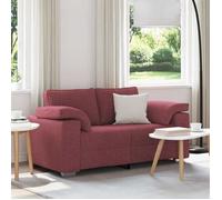 BEWI®Canapé avec coussin/causeuse - Chaise de canapé fixe - Canapé d'amour Double, Rouge bordeaux 160 x 77 x 82 cm tissu &FR91996