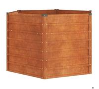 BEWI®Lit surélevé - Jardinière bac plantes/fleurs - de jardin rouillé 129x129x77 cm acier corten &FR5084288