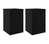 BEWI®Lot de 2 Supports de plantes - Présentoir de Fleurs Chêne noir 20 x 20 x 30 cm &FR4879586