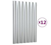 BEWI®Tôle polyvalente/panneaux de toit - Panneaux de toit 12 pcs - Acier galvanisé Argenté 60x36 cm &FR737895