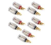 Bewinner 10 Pcs Plaqué Or Haut-Parleur Amplificateur Terminal Reliure Post Banane Jack Connecteur Prise, 4mm Fiche Banane Borne Post Haut-Parleur Fil Connecteurs pour Amplificateur Récepteur Mur