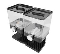 Bewinner 2 Pièces 3,7 L Distributeur de Céréales Comptoir, Récipient Hermétique de Stockage de Nourriture Sèche avec Bouton Rotatif pour Garde-manger de Cuisine, Bonbons, Noix, Grains de café, Noir