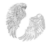 Bewinner 2 Pièces Ailes d'ange Paillettes Fer sur Patchs, Patchs en Tissu brodé argenté pour Bricolage Vêtements Jupe Sac Chaussures Réparation Décoration