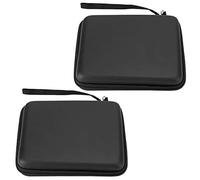 Bewinner 2Pcs Étui Rigide EVA pour 2DS, Sac de Rangement de Protection Portable avec Laçage - Antichoc, Anti-poussière, Anti-Rayures, Conception à Double Fermeture Éclair, Noir (Black)
