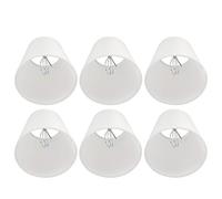 Bewinner 6 Pièces Abat-jour en Tissu pour Ampoule E14 de Lustre, Remplacement du Couvercle de Lampe en Tissu Blanc, Transmission de la Lumière sans éblouissement, Abat-jour Mural à Cadre en Métal pour