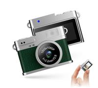 Bewinner 64 Go de Mini-Caméra Numérique Vintage, Caméra Vlogging FHD 1080p avec Affichage de 0,96 Pouce, Caméscope de Micro Vidéo Portable pour L'enregistrement D'étude de Voyage (Green)