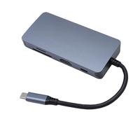 Bewinner 8 en 1 Station D'amarrage, Type C PD USB3.0 USB2.0 RJ45 HD Interface Multimédia, Adaptateur de Moyeu USB D'ordinateur Portable 4K avec Charge Rapide