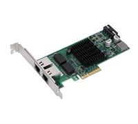 Bewinner 82576 Carte Réseau Gigabit Ethernet 10/100/1000Mbps PCI-E X4, Convertisseur D'Adaptateur LAN RJ45 Double Port, Adaptateur Ethernet PCIE avec Lecteur de CD