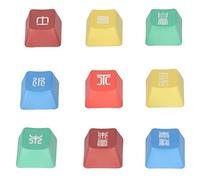 Bewinner 9 Pièces PBT Keycaps, Bricolage Traditionnel Chinois Caractères Sublimation de Colorant Clavier Mécanique Keycaps pour la Plupart des Claviers Mécaniques 61/87/104/108 Touches