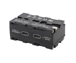 Bewinner Adaptateur d'alimentation pour Batterie Factice NP F Double Face de Type C avec Affichage de la Tension, Caractéristiques de sécurité, pour Banques d'alimentation Mobiles, Plug and Play