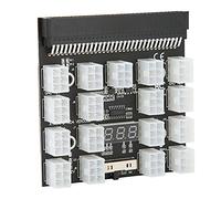 Bewinner Adaptateur de Carte d'alimentation 1200 W, Module PCB Convertisseur de Distribution d'énergie 17 Positions 12 V pour Carte Graphique Minière ETH/BTC (Black)