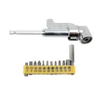 Bewinner Adaptateur de Perceuse à Angle Droit de 105 Degrés, Kit d'extension d'embout de Fixation de Perceuse à Angle Droit en Acier avec 12 Embouts de Tournevis, Adaptateur de Douille de à