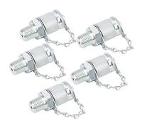 Bewinner Adaptateur de Test Hydraulique 5 Pièces PT/PPT NPT1/4 Connecteurs de Couplage de Test de Filetage pour la Mesure de la Pression, Adaptateurs de Système Hydraulique Haute Pression, Acier au