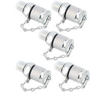 Bewinner Adaptateur de Test Hydraulique 5 Pièces PT/PPT NPT1/4 Connecteurs de Couplage de Test de Filetage pour la Mesure de la Pression, Adaptateurs de Système Hydraulique Haute Pression, Acier au