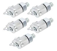 Bewinner Adaptateur de Test Hydraulique 5 Pièces PT/PPT NPT1/4 Connecteurs de Couplage de Test de Filetage pour la Mesure de la Pression, Adaptateurs de Système Hydraulique Haute Pression, Acier au