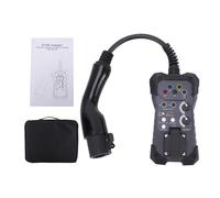 Bewinner Adaptateur de Testeur EVSE, Adaptateur de Test de Station de Charge de Véhicule électrique avec Prises Banane de 4 Mm, Indicateur de Phase LED et Commutateur de Simulation d'état CP PP
