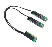 Bewinner Adaptateur D'extension PCIe 4.0 à SFF-8654, PCIe 4.0 X16 à SFF-8654 X2 Cable High Performance PCI E Split Extender avec une Bande Passante de 256 Gops pour les Cartes Mères de