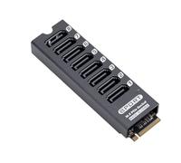 Bewinner Adaptateur M.2 vers SATA 3.0, Carte D'extension Serial ATA 8 Ports 6 Gbit/s avec Interface Hôte PCIE 3.0 X2 16 Gbit/s pour Système de Stockage NAS