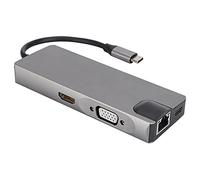 Bewinner Adaptateur Multiport USB C 9 en 1, Convertisseur Ethernet USB C vers VGA, 4K 4K @ 30 Hz, LAN Gigabit 1000 Mbps, 3 Ports 3.0, Lecteur de Carte SD/TF, Chargement PD 60 W pour Ordinateur