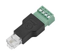 Bewinner Adaptateur RJ11 vers Terminal à vis Connecteur Ethernet RJ11 6P4C Mâle vers connecteur à borne à vis 4 Broches Ethernet Adaptateur de connecteur vidéo/Audio Principal pour Modem