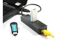 Bewinner Adaptateur USB 3.0 vers Ethernet avec Hub USB 3 Ports, Convertisseur LAN Gigabit RJ45 pour 10/100/1000 Mbps, Prise en Charge/Mac/, Plug and Play, sans Lecteur