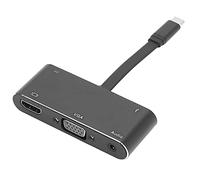 Bewinner Adaptateur USB C, 5 en 1 USB3.0 vers Type-C VGA Convertisseur Vidéo de Sortie Développez L'adaptateur pour la Connexion du Téléphone/HDTV/Ordinateur Portable/projecteur (Noir)