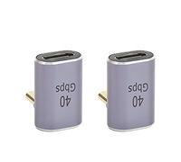 Bewinner Adaptateur USB C à 90 Degrés, 40 Gbit/s, Transmission et Charge Rapides pour Les Espaces Restreints, en Alliage D'aluminium, 2 Pièces pour Les Professionnels