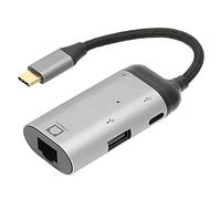 Bewinner Adaptateur USB C vers Ethernet, Réseau LAN 3 en 1 Type C vers Gigabit Ethernet, 10/100/1000 Mbps, avec Charge Rapide PD, USB A, Port USB C pour Ordinateurs Portables, Tablette