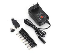 Bewinner Alimentation AC DC Réglable 30 W, Adaptateur Universel 3 V-12 V 2,1 A avec 9 Embouts de Connecteur DC et Sortie USB pour Lumières LED, Routeurs, Appareils électroniques (ABS2)