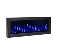 Bewinner Analyseur de Spectre Musical LED, Music Spectrum Rhythm Light Sound Control Pickup avec Micro et Entrée Câblée, Analyseur D'affichage du Spectre activé par la Voix pour les Jeux, (BLUE)