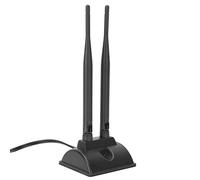 Bewinner Antenne WiFi 6 DBi Double Bande 2,4 GHz 5 GHz avec Câble RP-SMA de 2 M et Base Magnétique pour Routeur, Prolongateur de Portée, Adaptateur PC pour Augmenter la Force du Signal