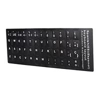 Bewinner Autocollant de Clavier Espagnol, Autocollant de Clavier de Langue de Fond Noir Imperméable pour Ordinateur Portable de 10 à 17 Pouces, Superposition de en PVC Durable et Résistant à
