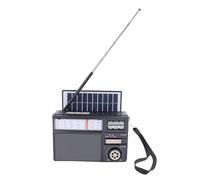 Bewinner Bluetooth Solar Radio, Portable AM FM SW Radio avec Panneau Solaire Charge USB, Haut-Parleur sans Fil Rétro pour Le Camping, Extérieur, Préparation d'urgence (Black)