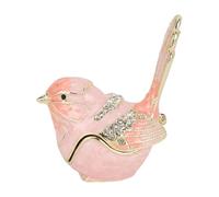Bewinner Boîte à Bijoux en Forme d'oiseau avec Couvercle à Charnière, Cristaux et émail, Rangement de Bijoux pour Bagues et Boucles d'oreilles, Figurine 'oiseau Décorative pour la Décoration de
